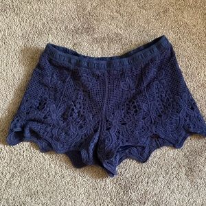 Crochet blue shorts